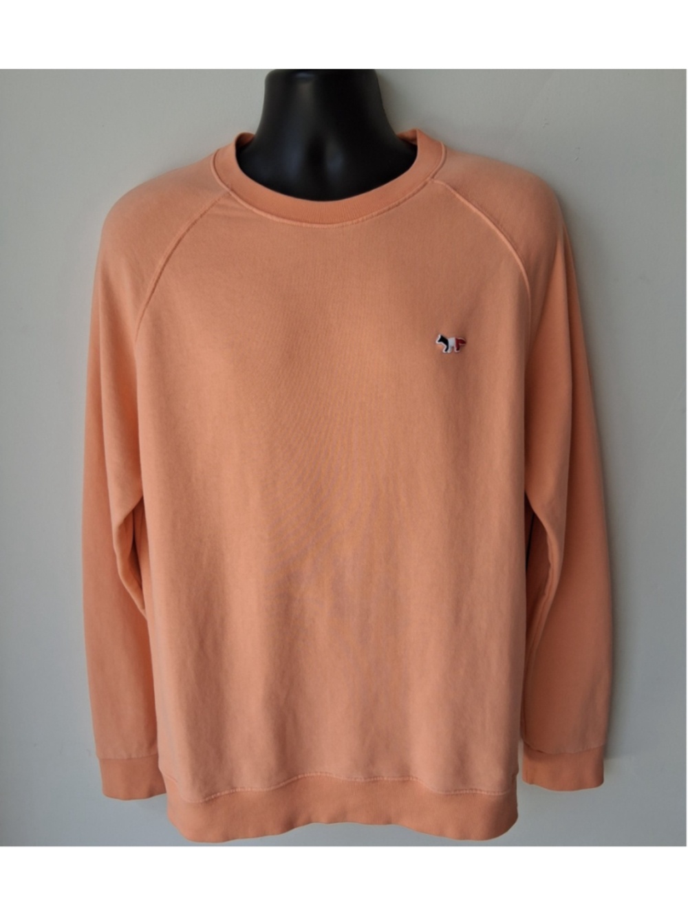 MAISON KITSUNE Tri-color Fox Patch Adult Large Sweatshirt Orange